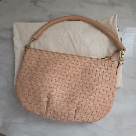 Clare V Petit Moyen Woven Crossbody Bag In Bisque - Picture 11 of 12